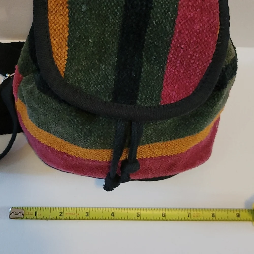 Multicolored Striped Backpack mini bag 100% Cotton New